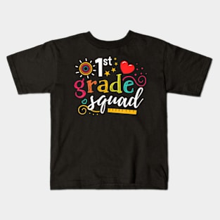 1St First Grade Squad Student Teacher Gift Back To School Kids T-Shirt